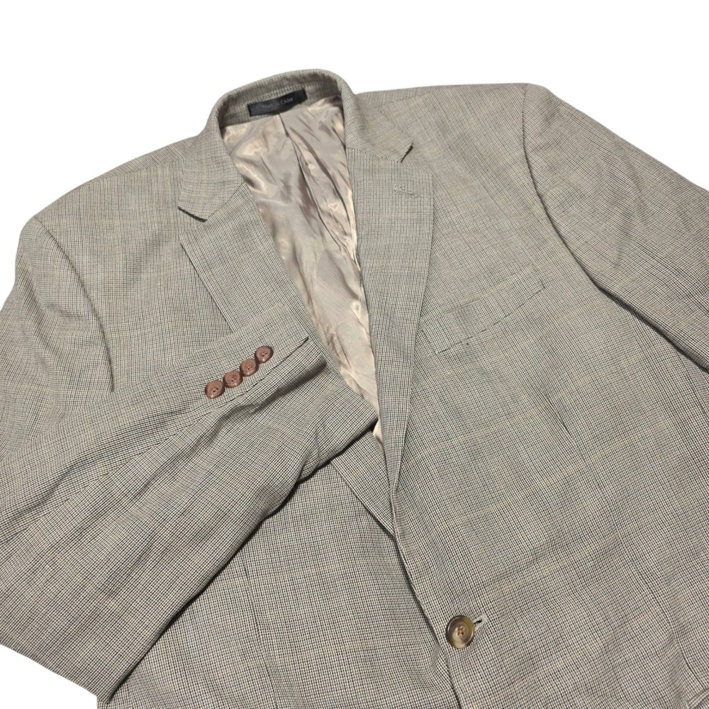 Lauren Ralph Lauren‎ Blazer Mens 42R Tan Houndstooth Two Button Sport Coat